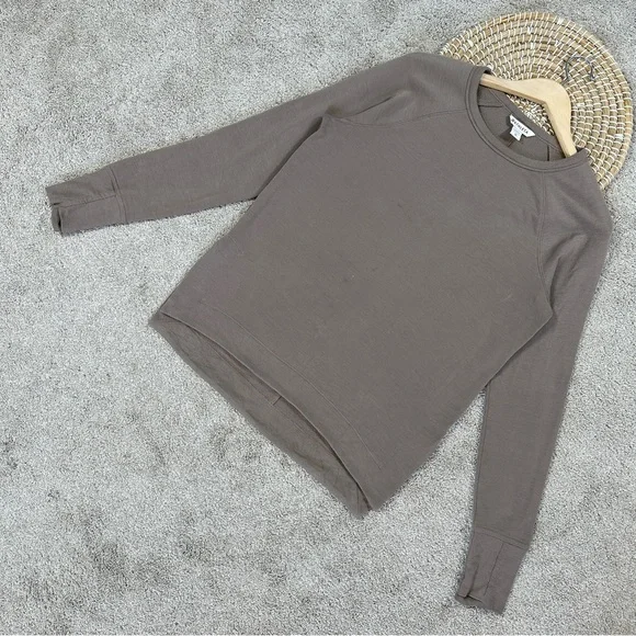 Athleta Women’s Coaster Luxe Recover Sweatshirt Ultra-Soft in Mortar Mushroom XS - Picture 2 of 16